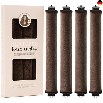 KUNOLI 4 Stück Heatless Curls Band Lockenwickler über Nacht, Locken Ohne Hitze, H