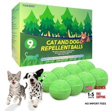 Cat Deterrent Outdoor Indoor, 9 Pack Balls with Natural Peppermint  Lemon,