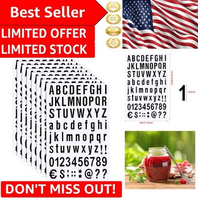 Complete Vinyl Letter & Number Set in Black - 8 Sheets for Indoor & Outdoor Use