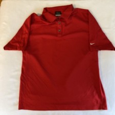 Nike Golf Polo Shirt XL Standard Fit Dri Fit Red Stretch Men's