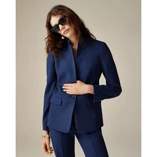 J Crew Regent Blazer Navy Blue 4P Stretch Quiet Luxury Minimalist Light Academia