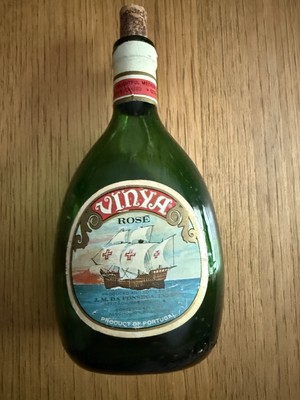 Vinya Rose  1970 Vintage Portugal Wine Bottle Hublein Import Empty