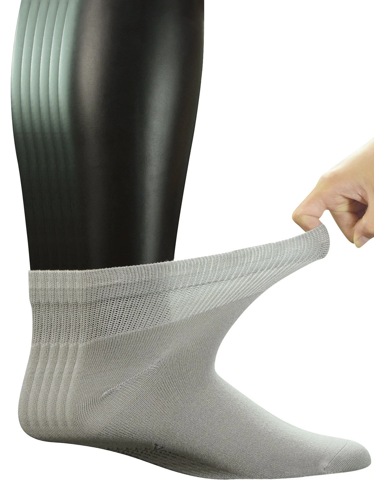 Yomandamor Men's Diabetic Ankle Socks with Seamless Toe and Non-Binding Top,6...