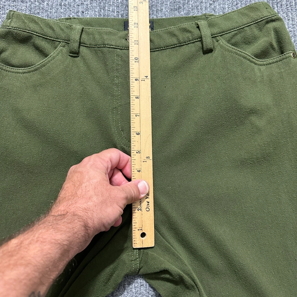Bob Mackie Smart Denim Womens Pants Size Medium Green Flat Front High Rise - Image 3 of 4