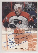 1999-00 Upper Deck MVP Stanley Cup Edition ProSign Simon Gagne #SG Auto 6sq