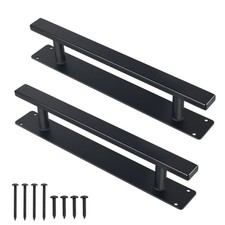 12 Inch Black Gate Pull Handles - 1.0'' Diameter Steel Pipe, Pack of 2 - Easy