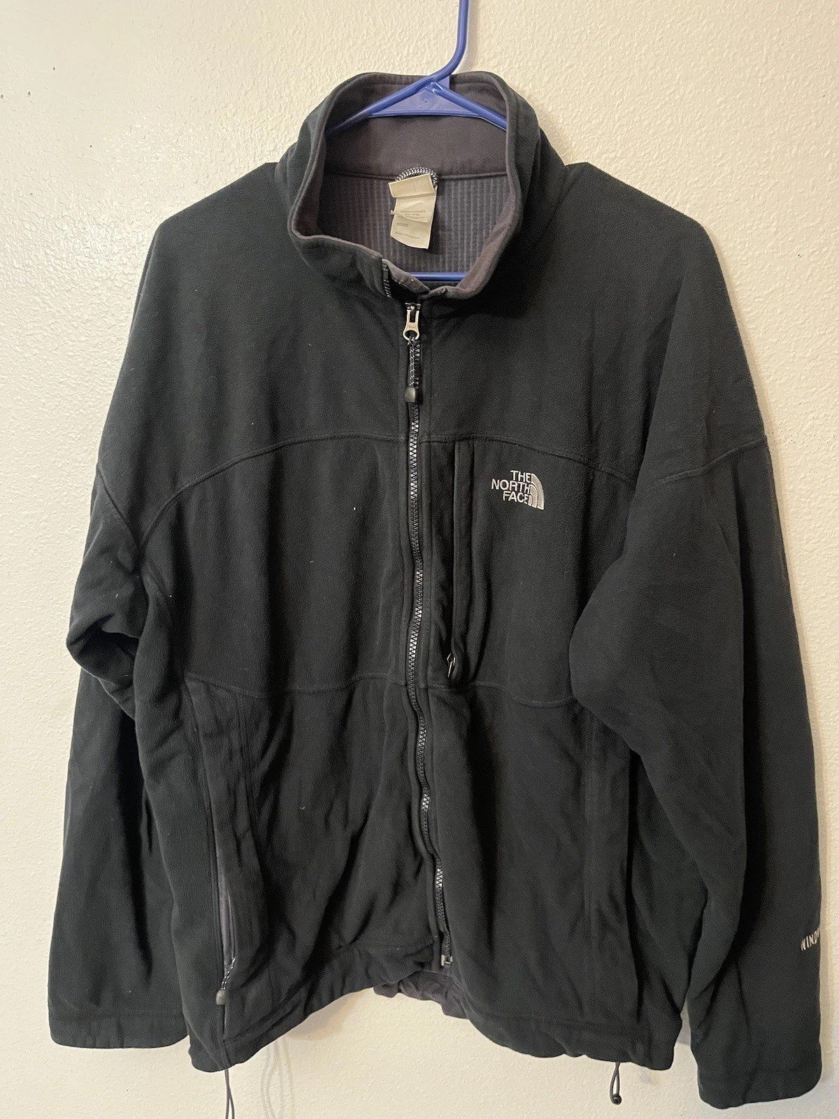 The North Face Windwall Fleece Jacket XL Outdoorsy Gorp Full Zip Pockets Black