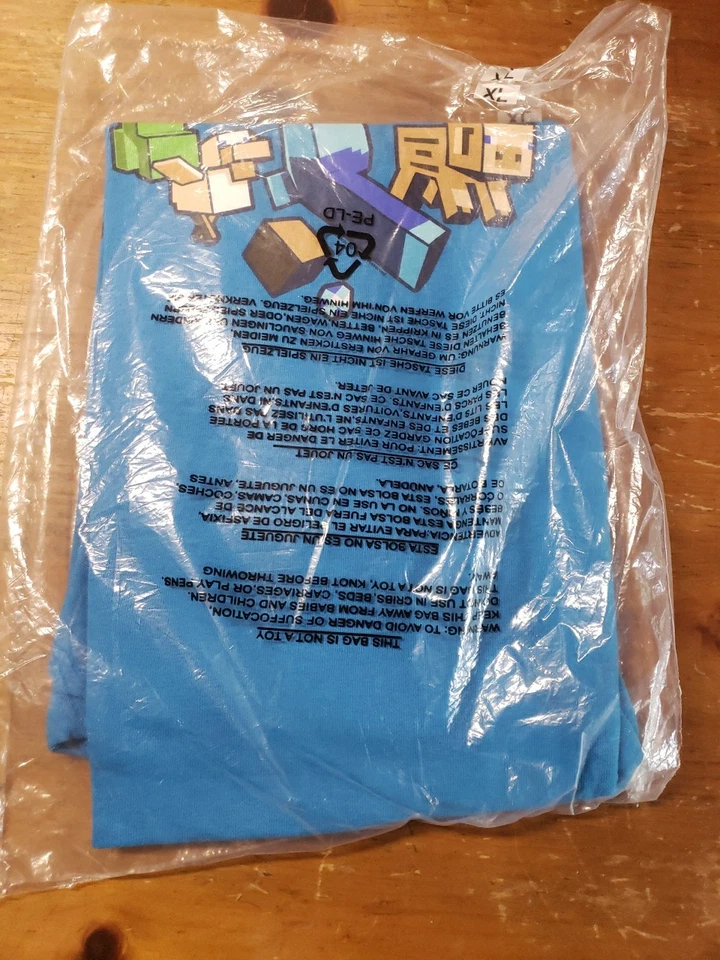 Oficial Minecraft Run Away! Camiseta Con Logo Azul 18/20 Juvenil XL Mojang Jinx Foto 2 de 4