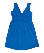 Columbia Sleeveless Surplice Neckline Stretchy Summer Dress Teal Blue Sz XL