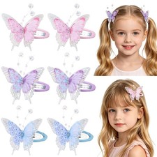6 Pcs Butterfly Hair Clips for Girls  Women Pink Purple Blue Butterfly Clips...