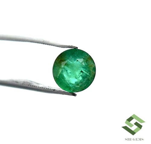7.50 mm Certified Natural Emerald Round Cut 1.38 CTS Untreated Loose Gemstone - Picture 2 of 8