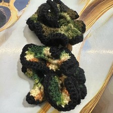 NEW hand made crocheted hair tie scrunchies camo set of 2