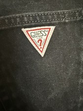 Vtg 90s Guess Ankle Zip Jeans Black High Rise...