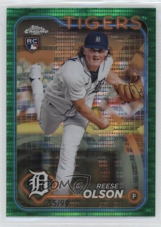 2024 Topps Chrome Green Sonar Refractor /99 Reese Olson #40 Rookie RC