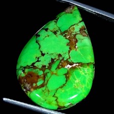 14.70Cts AA Lab-Created Green Copper Turquoise Pear Cabochon 17X24X4MM
