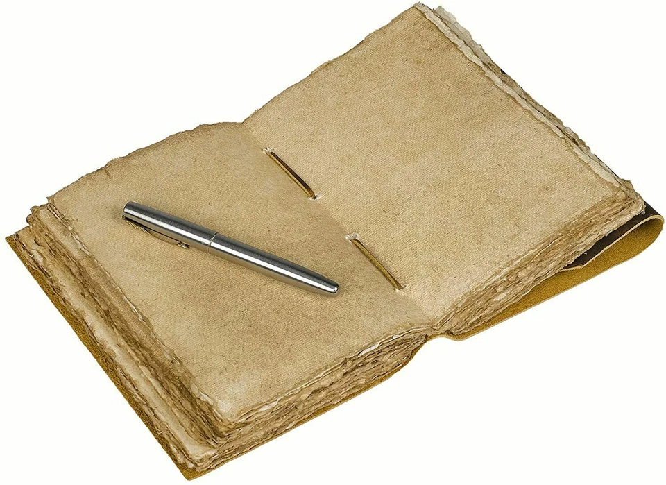 Handmade Leather Journal Notebook Bound Writing Diary Sketch Deckle Book New - Image 4 of 4