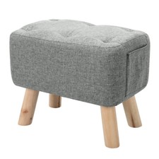 Small Wooden Footstool Footrest Pouffe Foot Stool Padded Ottoman Seat Bench uk