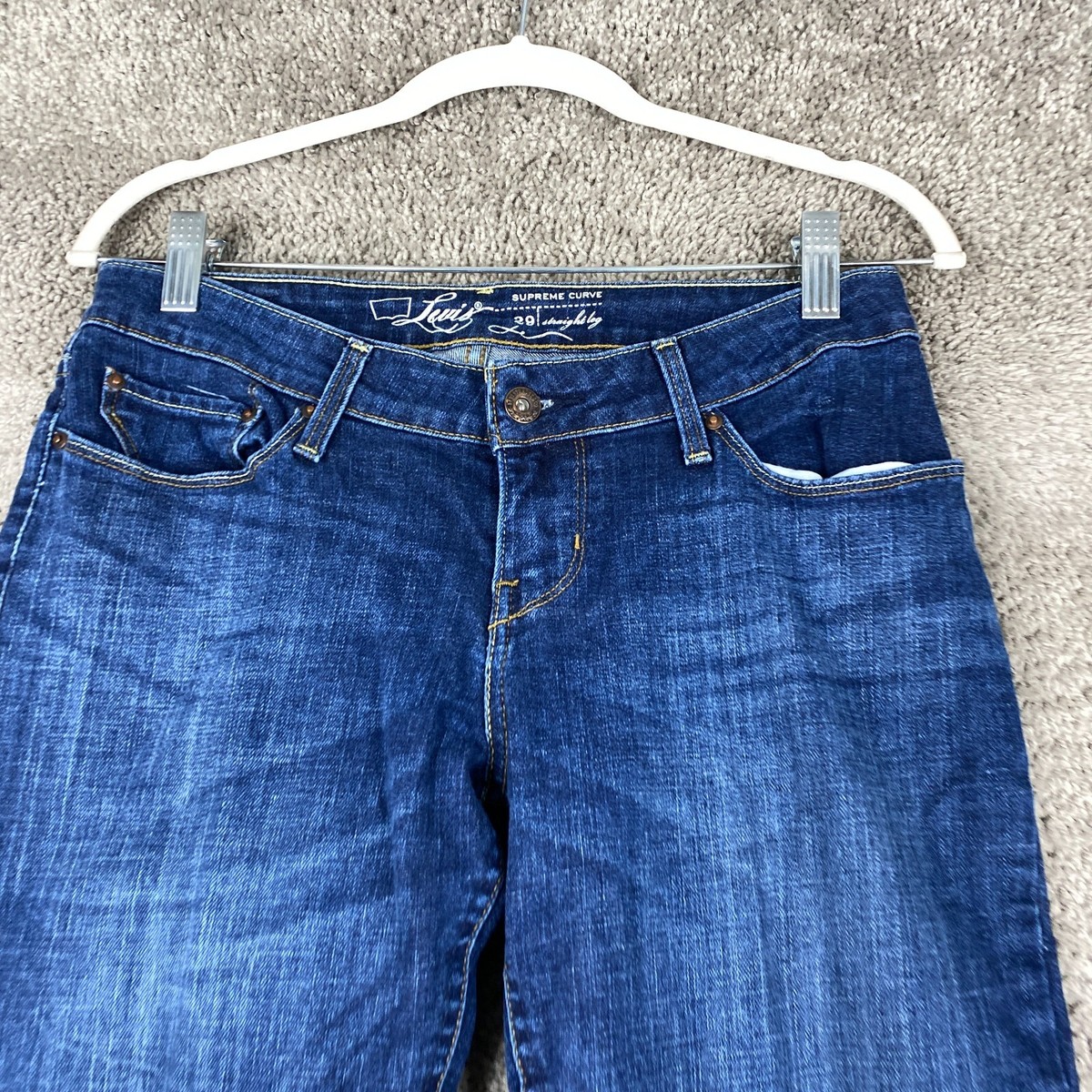 Levi's Supreme Curve Straight Leg Jeans Womens 29 Blue Low Levi's Supreme Curve Straight Leg Jeans Womens 29 Blue Low