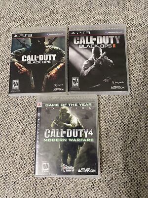 CALL OF DUTY BLACK OPS 1 And 2 COD MODERN WARFARE 4 FOR PS3 Lot Of 3 Sony
