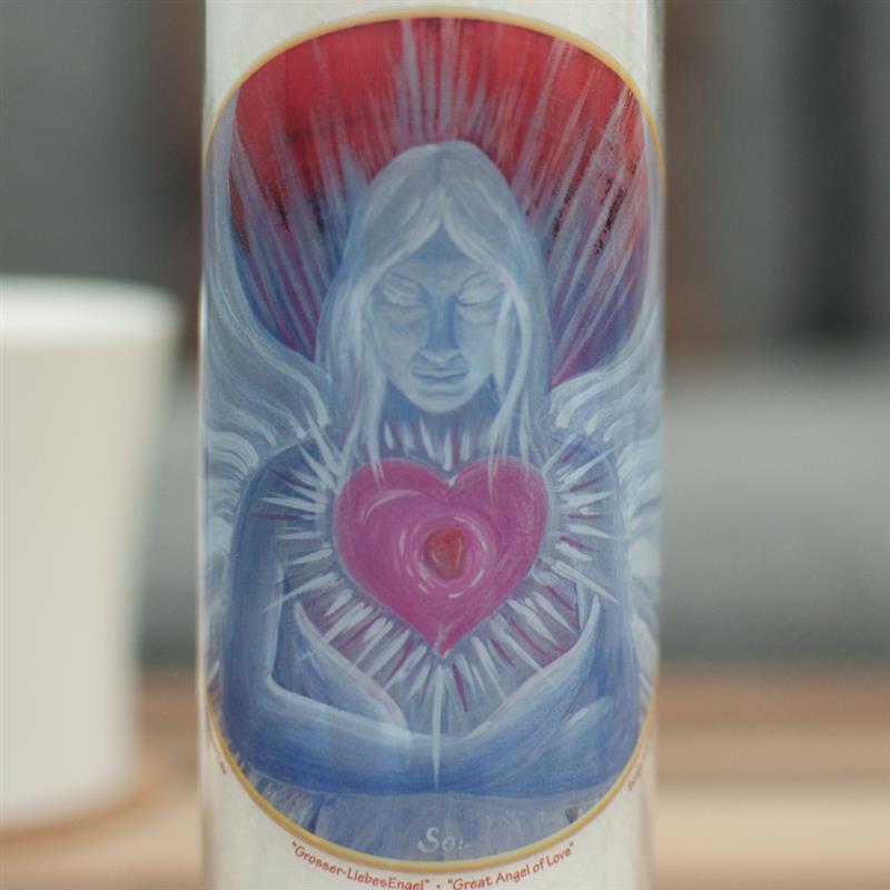 Thumbnail - Kerze Schutzengel Windlicht Engel Affirmationskerze Glas Ca 21 Cm
