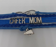 Cheer Infinity Cheer Mom Blue Charm Bracelet
