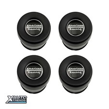 4 X American Racing Wheel Center Cap Lrg 56 Lug Push Thru Satin Black 1425002sb
