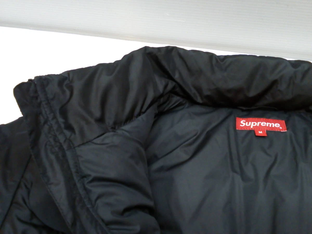 131 KM2084 120 Supreme Bonded Logo Puffy Jacket Down Jacket Black