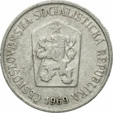 #530026 Coin, Czechoslovakia, 10 Haleru, 1969, EF(40-45), Aluminum, KM:49.1