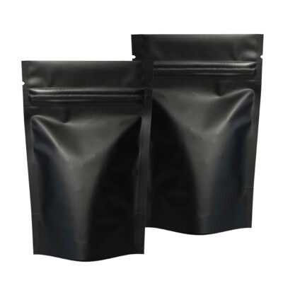 100 Matte Black Metallic Mylar Foil Zipper Stand Up Bags Pouches Outer 3.3x5.1''