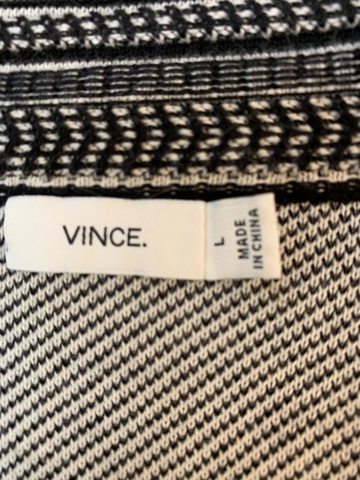 Cárdigan Suéter Vince Mujer Rayas Frente Abierto Dolman L RA10142 $275 Algodón Foto 2 de 4