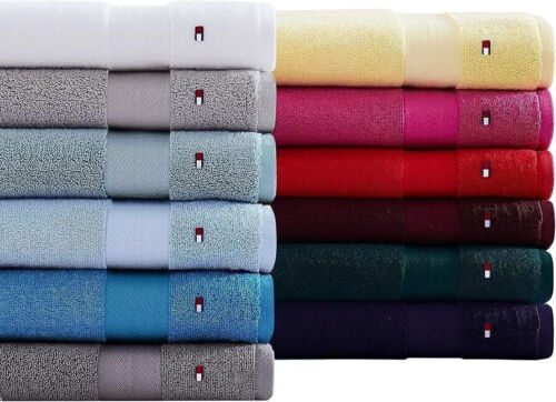 Tommy Hilfiger Hand Towel Tawny Port Burgundy Cotton Modern American 16x26 NWT - Picture 2 of 7
