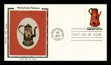 FOLK ART PENNSYLVANIA TOLEWARE  1979 COLORANO SILK CACHET FDC #1779