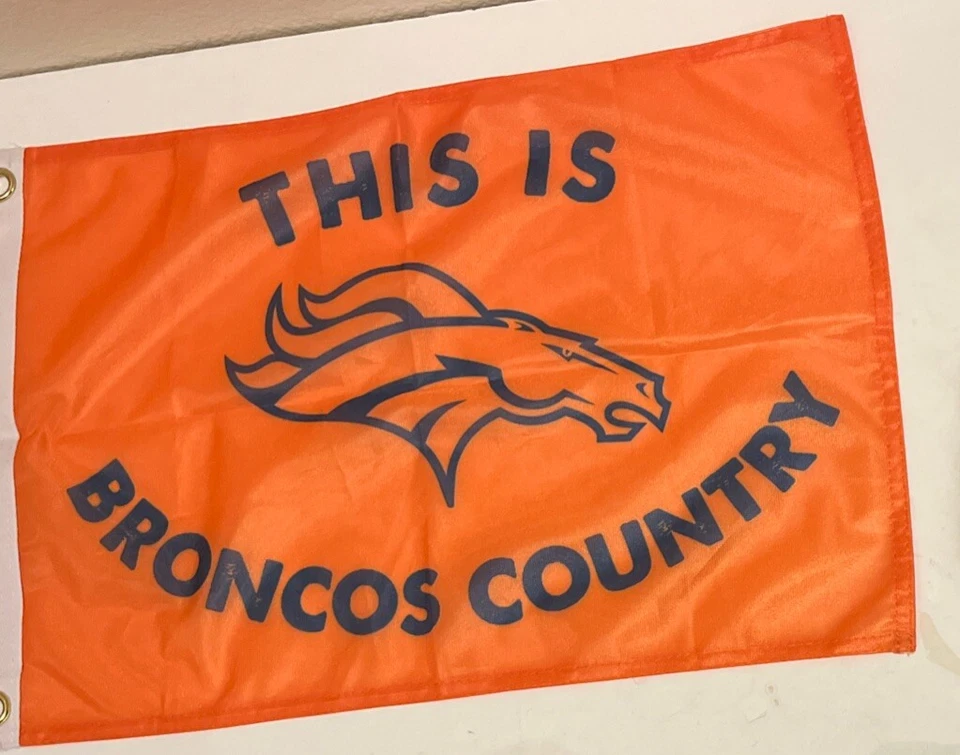 Флаг страны Denver Broncos оранжевый 19 x 13 дюймов винтажные товары NFL - Изображение 2 из 4