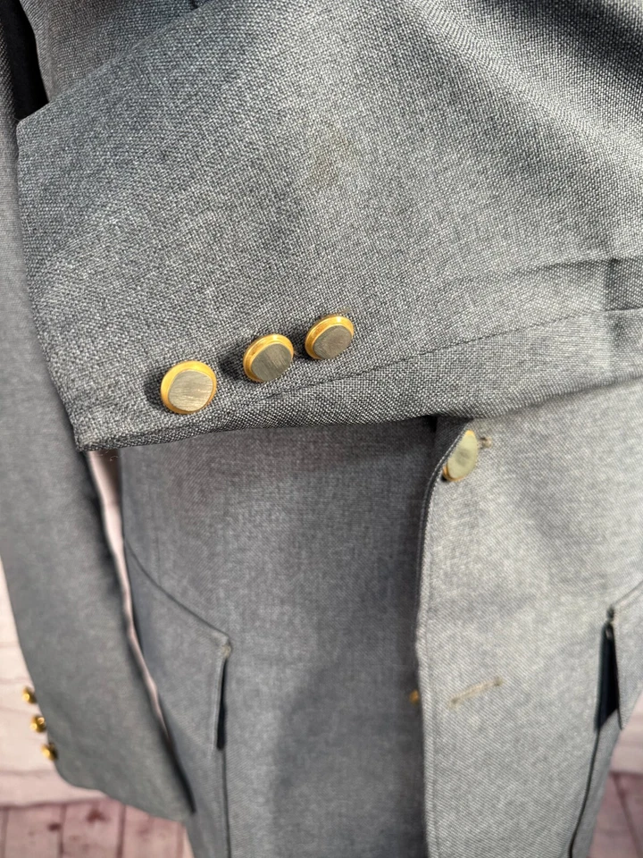 VINTAGE Mens Gray Classic Fit Polyester 2 Piece VEST Combo PAIR 40L Jacket - Image 4 of 4