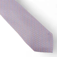 Perry Ellis Portfolio Men's Rova Geo-Print Tie Necktie Classic 3" Orange Blue