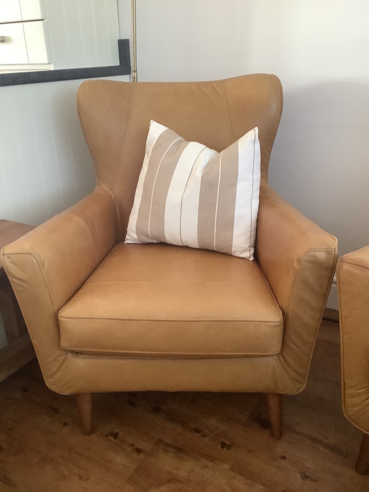 John Lewis Thomas Leather Armchair, Demetra Light Tan eBay