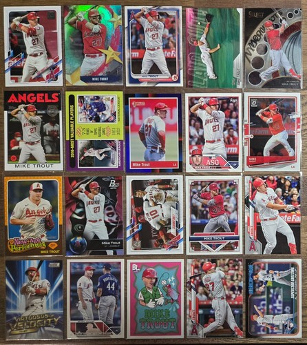 MIKE TROUT 75 CARD LOT INSERT PARALLEL BASE CHROME FOIL ANGELS