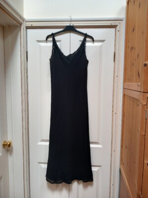 LAURA ASHLEY lined Silk Dress UK 10 Floaty Sequined Prom