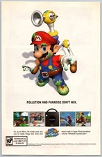Super Mario Sunshine Print Ad Game Poster Art PROMO Original Nintendo GameCube