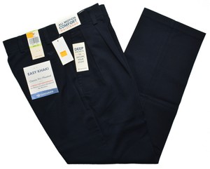Dockers #9844 Nuevo Hombre Azul Marino Plisado Classic Fit Khaki Pantalones  Ajustados fácil | eBay