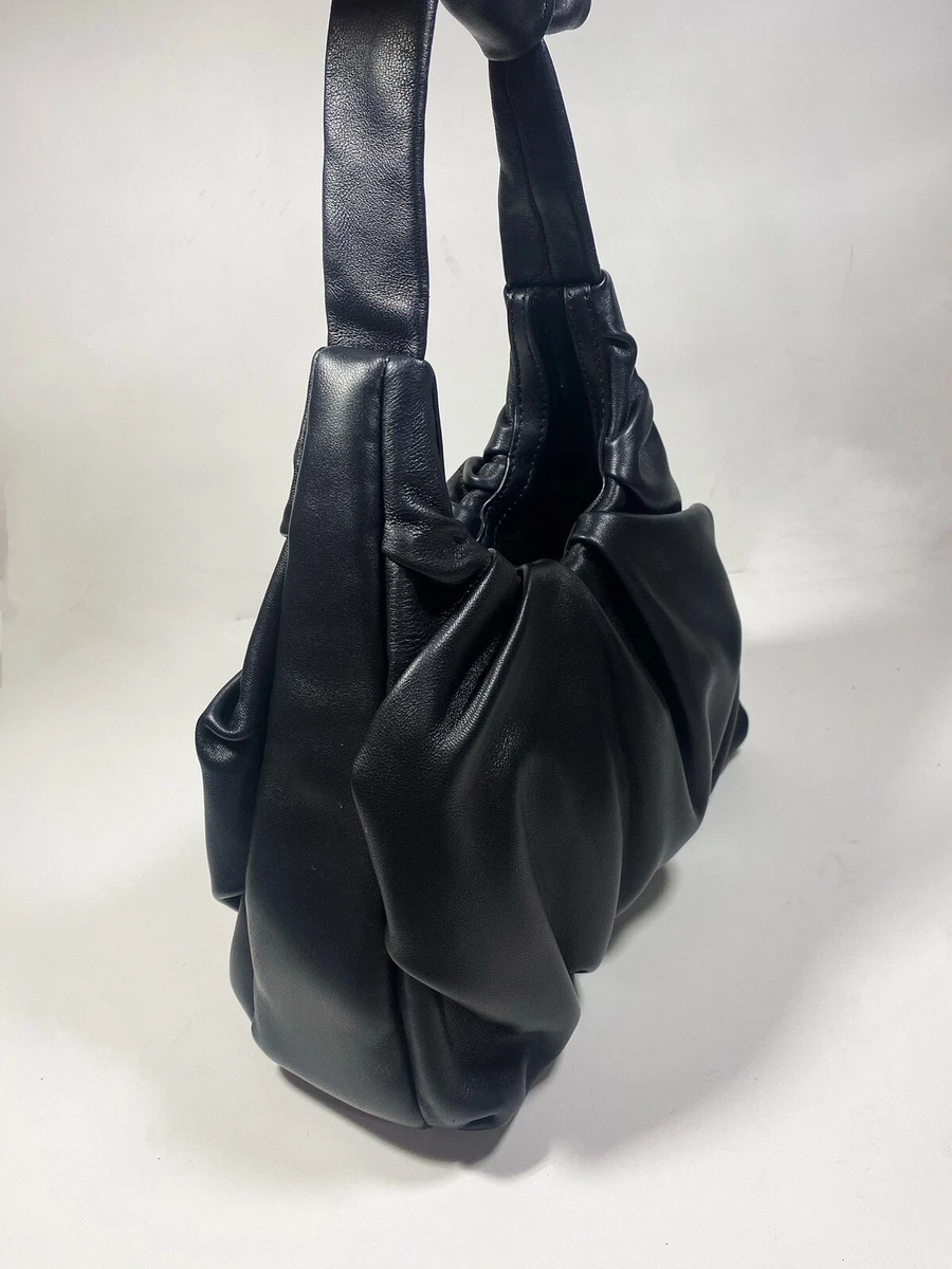 STAUD Mini Island Tote Black Bag Ruched Hobo Handbag NWT $ 390