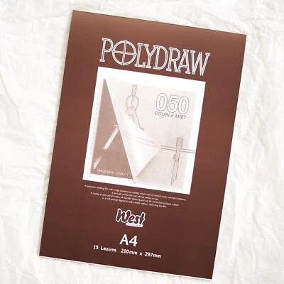 WEST DESIGN Polydraw Drafting Film A4 Double Matt Polyester Pad 15 Sheets Technical Drawing