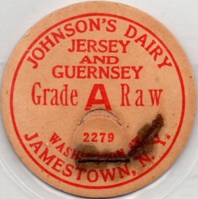 Milk Bottle Cap - Johnson's Dairy - Jamestown, New York - JERSEY and GUERNSEY #2