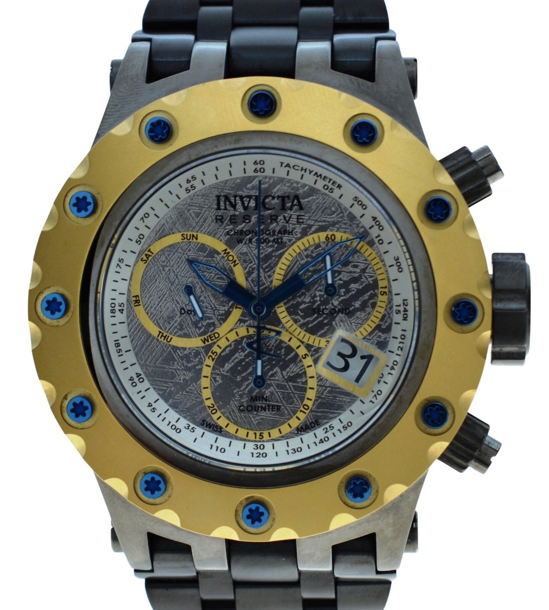 Men's 52mm Invicta Reserve Subaqua LE Meteorite Black/ Gold SS