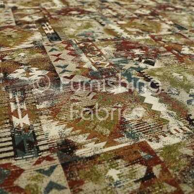 Jacquard Kelim Patchwork Muster Mehrfarbig Rot Blau Grün Polsterstoffe