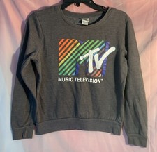 vintage MTV Music Television Sweatshirt Youth Small Grey