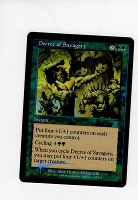Decree of Savagery Scourge FOIL NM- very light clouding Magic the Gathering MTG