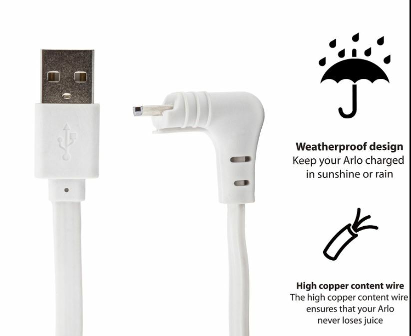 Charging Cable for Arlo Pro and Arlo Pro 2 16ft Security Camera Outdoor