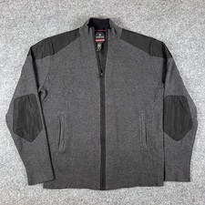Victorinox Jacket Mens M Black Gray Full Zip Double Elbow Hiking Outdoors