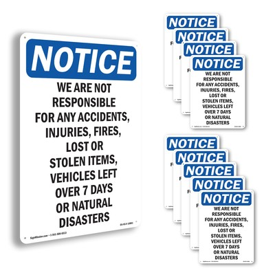 #ad We Are Not Responsible For Accidents OSHA Notice Sign Or Decal 5 or 10 Pack $144.99